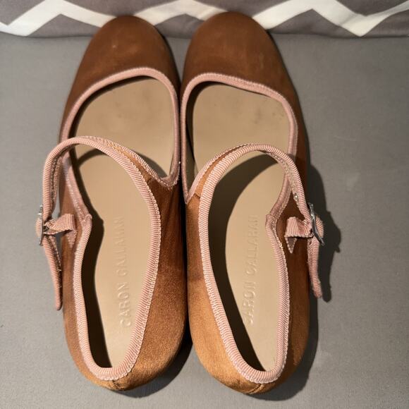 Caron Callahan Woman’s Cognac Brown Ellie Mary Jane Shoe Size 38.5 Made In Peru - Picture 10 of 11